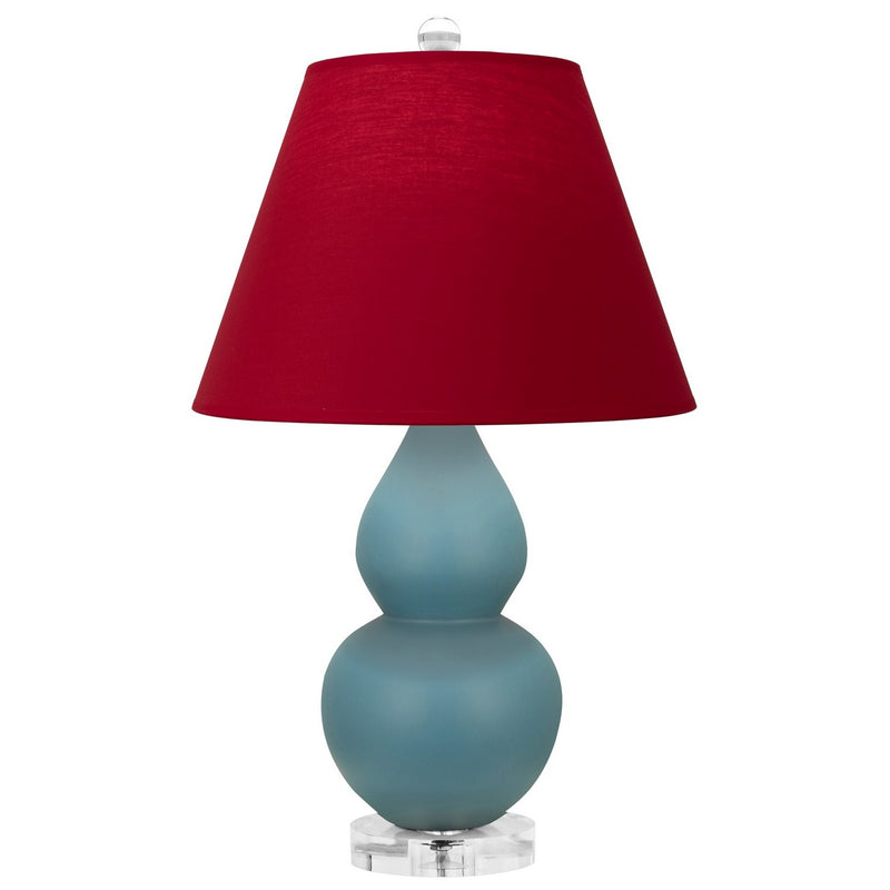 Robert Abbey MOB53R One Light Accent Lamp, Matte Steel Blue Glazed Ceramic w/Lucite