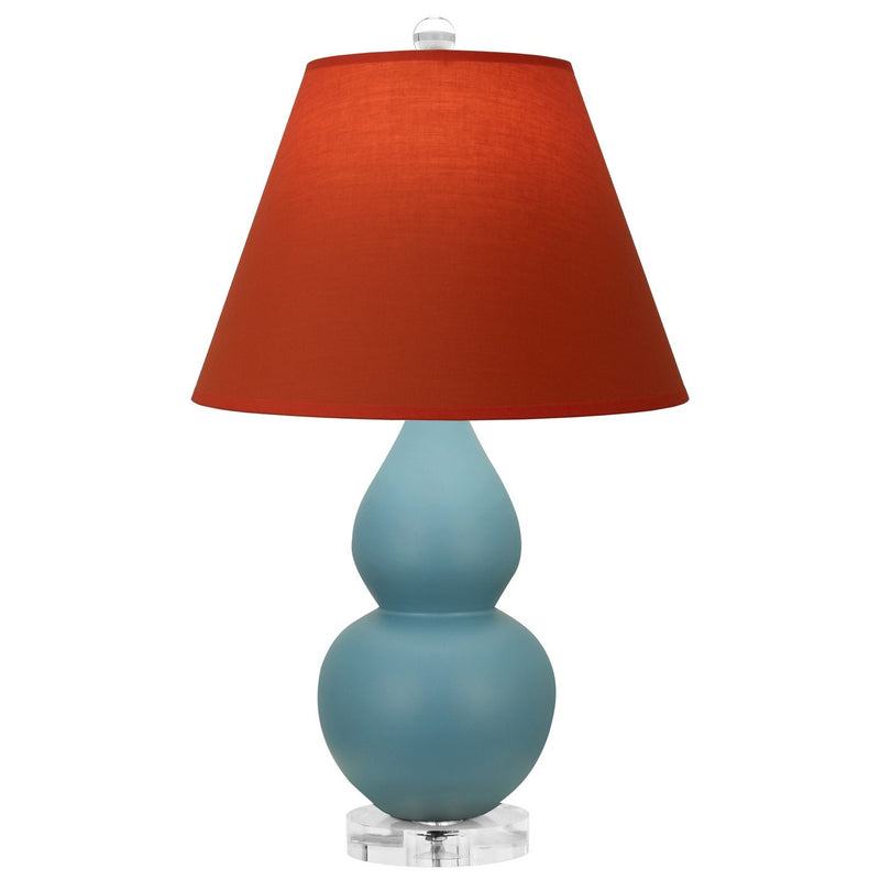 Robert Abbey MOB53T One Light Accent Lamp, Matte Steel Blue Glazed Ceramic w/Lucite
