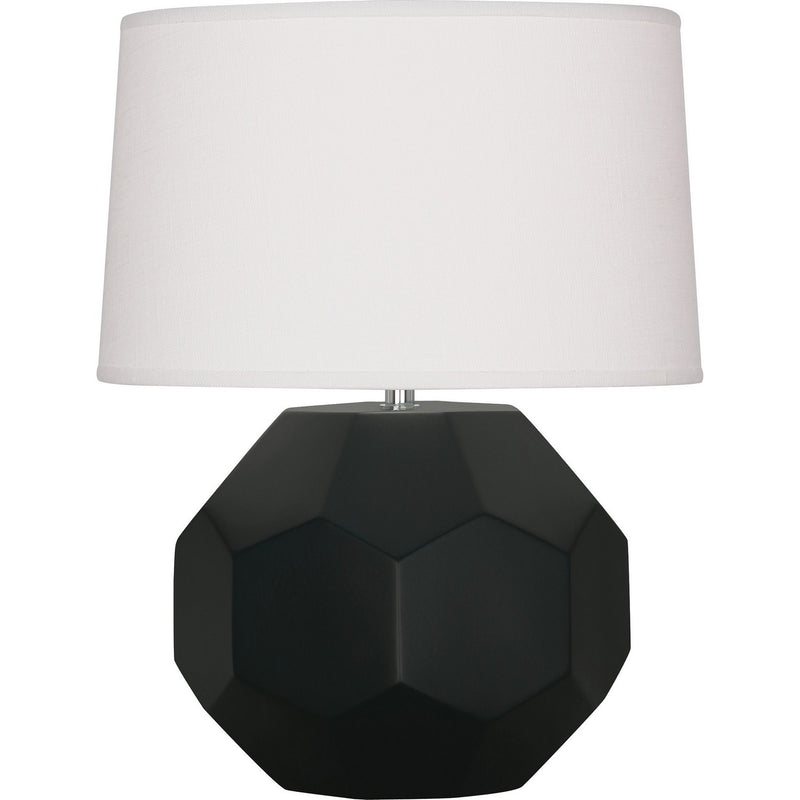 Robert Abbey MOS01 One Light Table Lamp, Matte Obsidian Glazed Ceramic