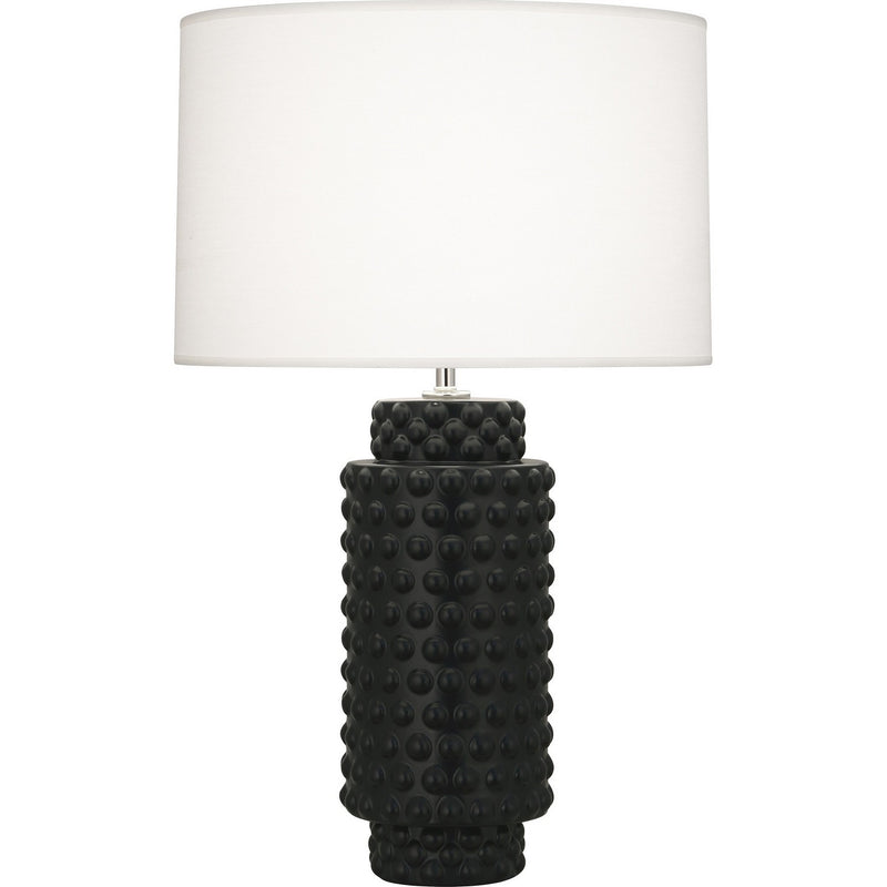 Robert Abbey MOS08 One Light Table Lamp, Matte Obsidian Glazed Textured Ceramic