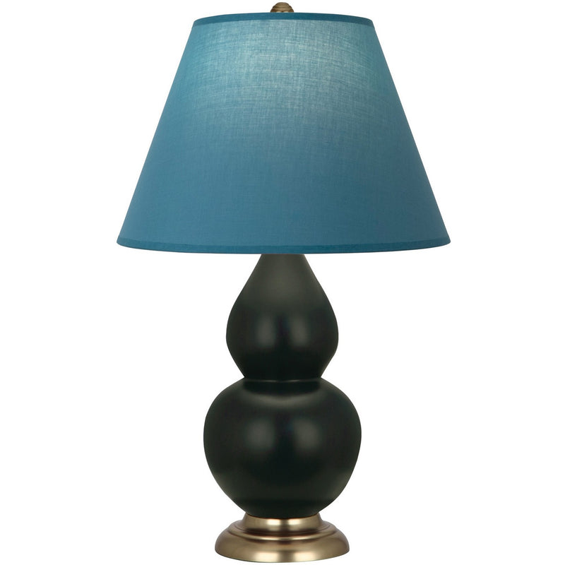 Robert Abbey MOS10B One Light Accent Lamp, Matte Obsidian Glazed Ceramic w/Antique Natural Brass