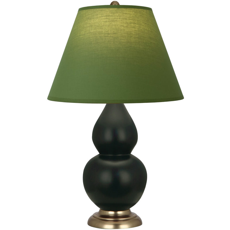 Robert Abbey MOS10G One Light Accent Lamp, Matte Obsidian Glazed Ceramic w/Antique Natural Brass