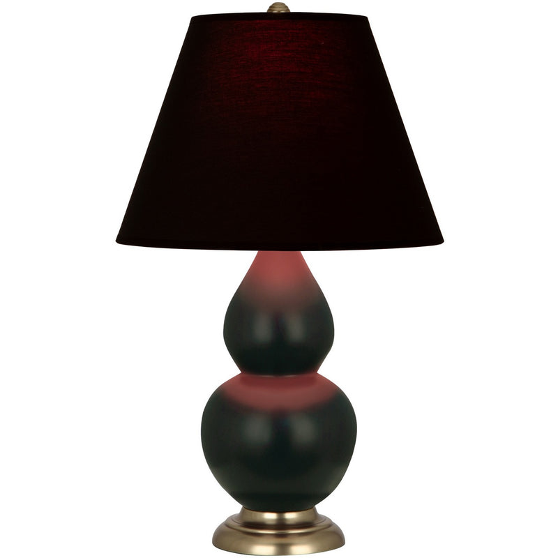 Robert Abbey MOS10K One Light Accent Lamp, Matte Obsidian Glazed Ceramic w/Antique Natural Brass