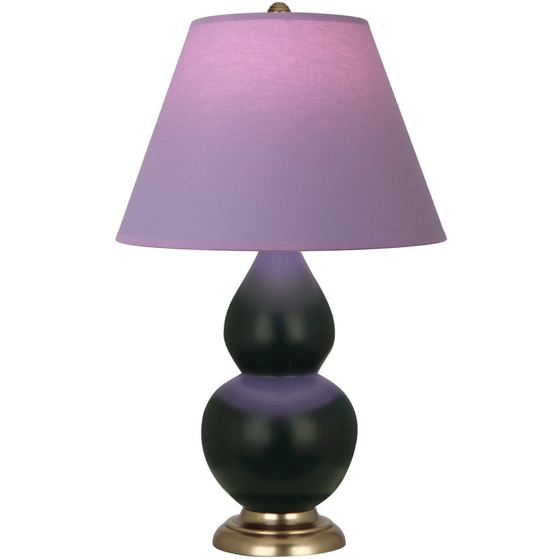 Robert Abbey MOS10L One Light Accent Lamp, Matte Obsidian Glazed Ceramic w/Antique Natural Brass