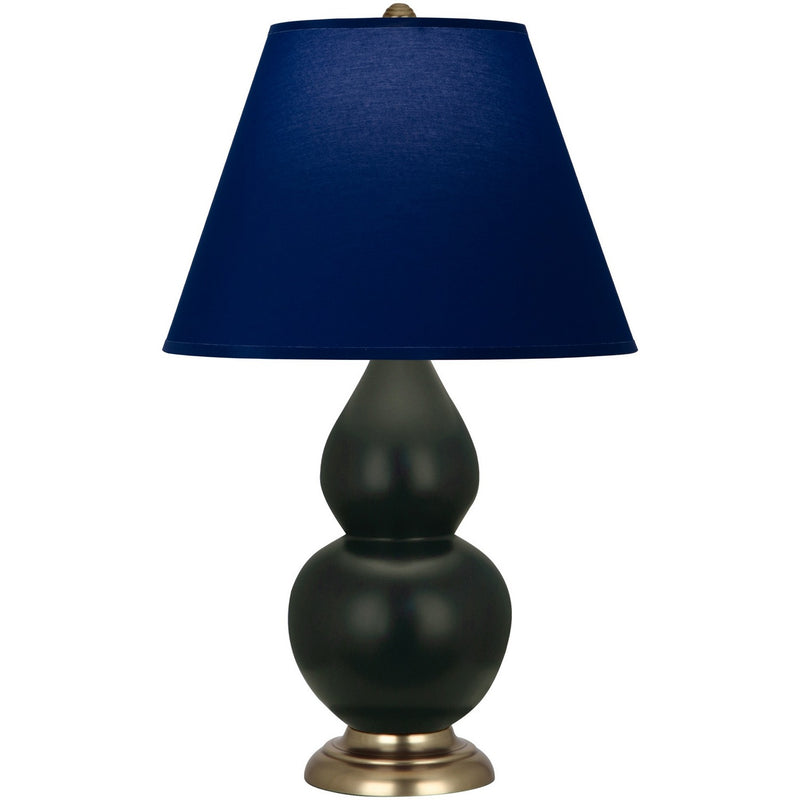 Robert Abbey MOS10N One Light Accent Lamp, Matte Obsidian Glazed Ceramic w/Antique Natural Brass