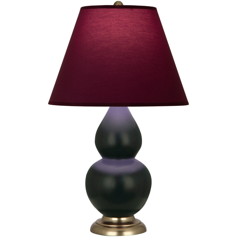 Robert Abbey MOS10P One Light Accent Lamp, Matte Obsidian Glazed Ceramic w/Antique Natural Brass
