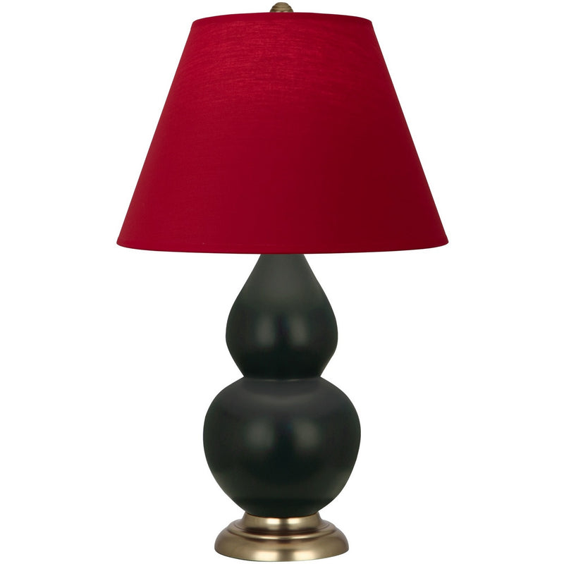 Robert Abbey MOS10R One Light Accent Lamp, Matte Obsidian Glazed Ceramic w/Antique Natural Brass