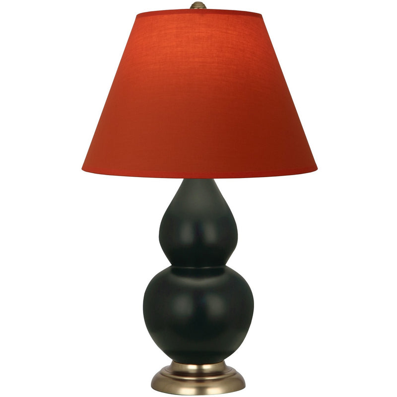 Robert Abbey MOS10T One Light Accent Lamp, Matte Obsidian Glazed Ceramic w/Antique Natural Brass
