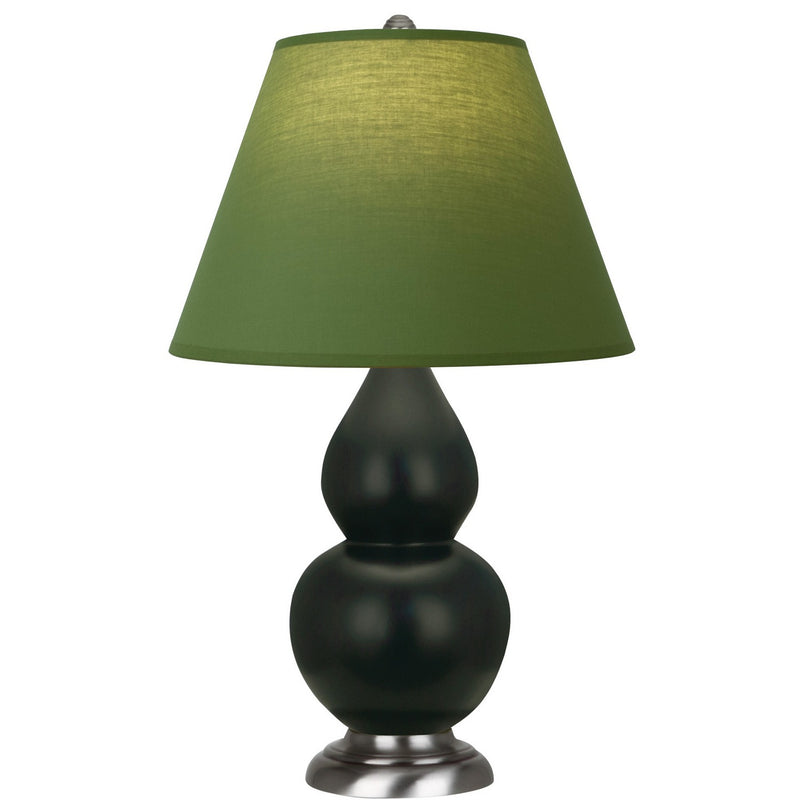 Robert Abbey MOS12G One Light Accent Lamp, Matte Obsidian Glazed Ceramic w/Antique Silver