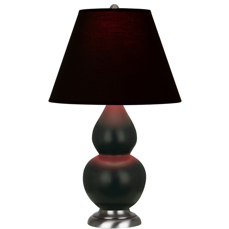 Robert Abbey MOS12K One Light Accent Lamp, Matte Obsidian Glazed Ceramic w/Antique Silver