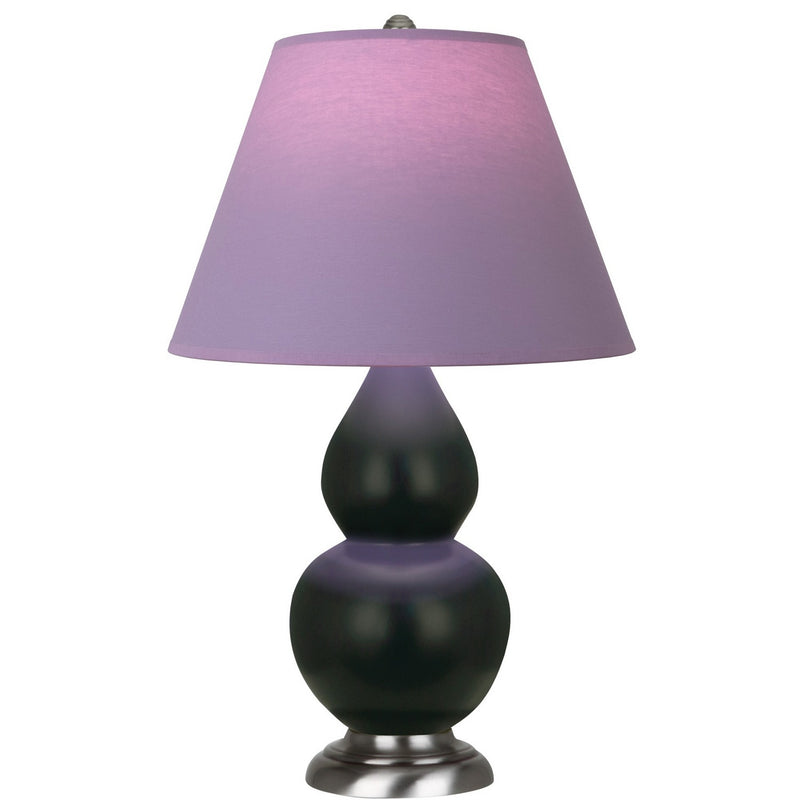 Robert Abbey MOS12L One Light Accent Lamp, Matte Obsidian Glazed Ceramic w/Antique Silver