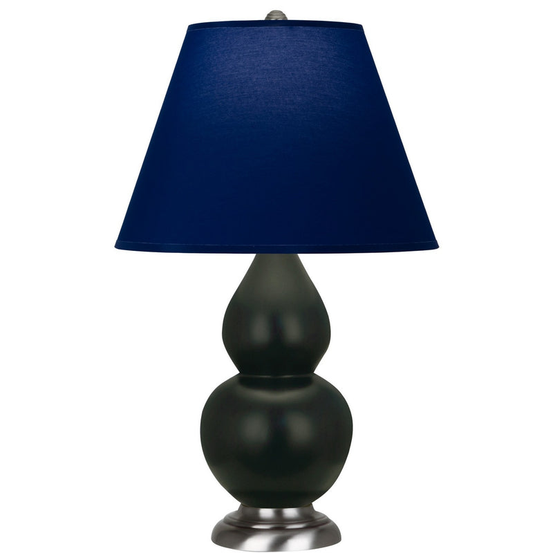Robert Abbey MOS12N One Light Accent Lamp, Matte Obsidian Glazed Ceramic w/Antique Silver