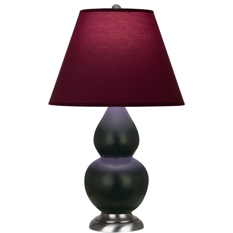 Robert Abbey MOS12P One Light Accent Lamp, Matte Obsidian Glazed Ceramic w/Antique Silver