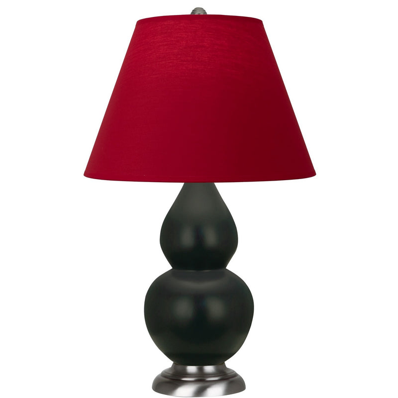 Robert Abbey MOS12R One Light Accent Lamp, Matte Obsidian Glazed Ceramic w/Antique Silver