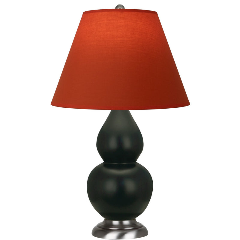 Robert Abbey MOS12T One Light Accent Lamp, Matte Obsidian Glazed Ceramic w/Antique Silver