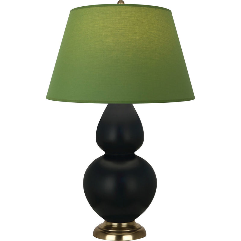 Robert Abbey MOS20G One Light Table Lamp, Matte Obsidian Glazed Ceramic w/Antique Natural Brass