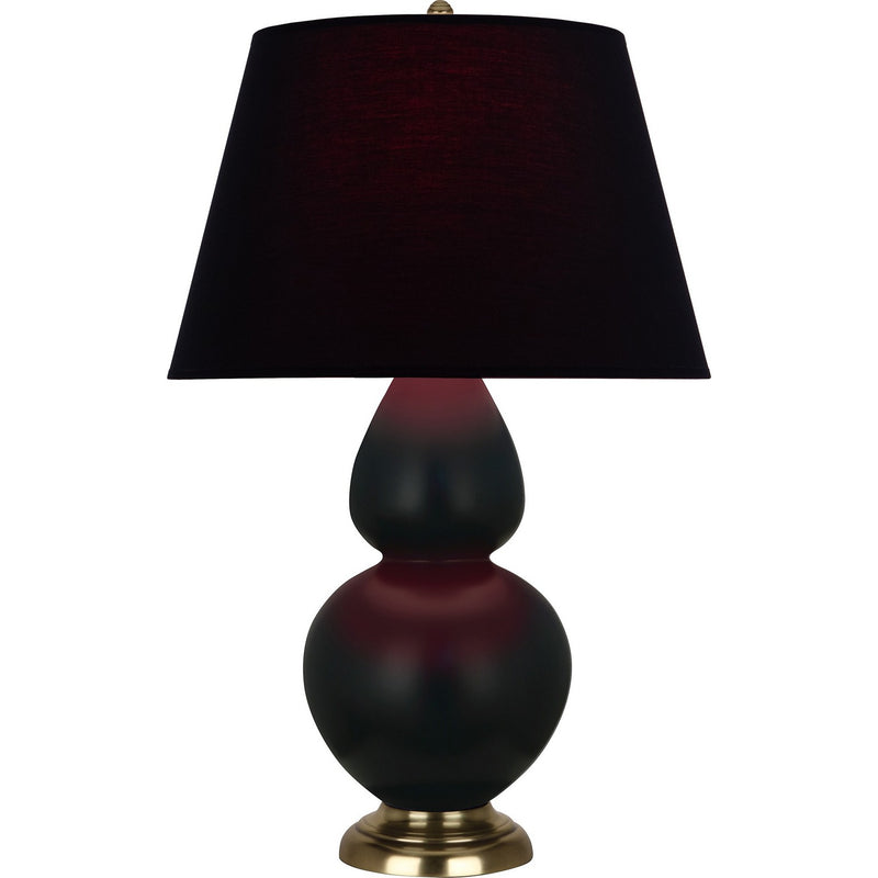 Robert Abbey MOS20K One Light Table Lamp, Matte Obsidian Glazed Ceramic w/Antique Natural Brass