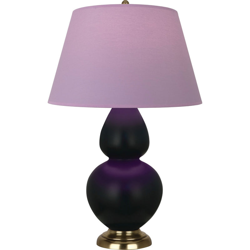 Robert Abbey MOS20L One Light Table Lamp, Matte Obsidian Glazed Ceramic w/Antique Natural Brass