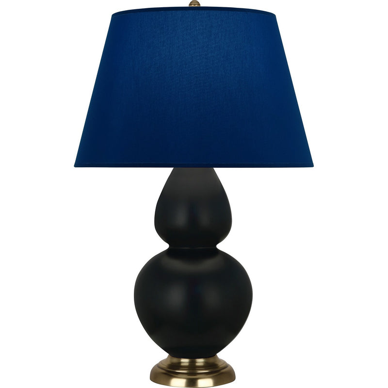 Robert Abbey MOS20N One Light Table Lamp, Matte Obsidian Glazed Ceramic w/Antique Natural Brass
