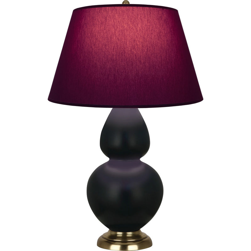 Robert Abbey MOS20P One Light Table Lamp, Matte Obsidian Glazed Ceramic w/Antique Natural Brass