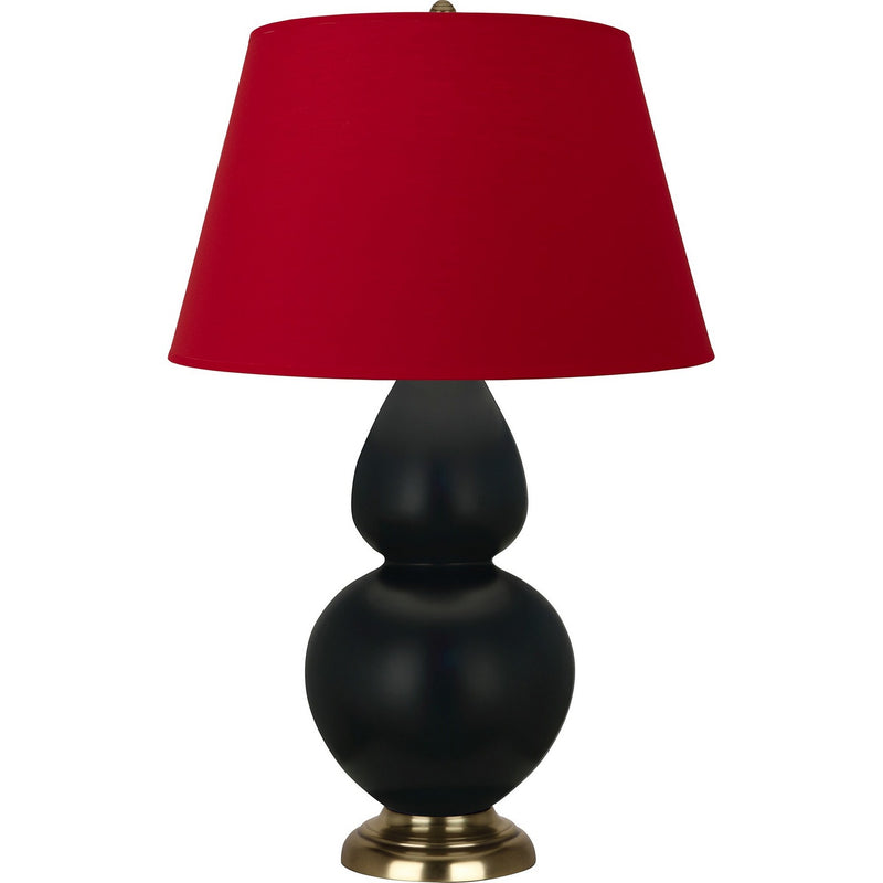 Robert Abbey MOS20R One Light Table Lamp, Matte Obsidian Glazed Ceramic w/Antique Natural Brass