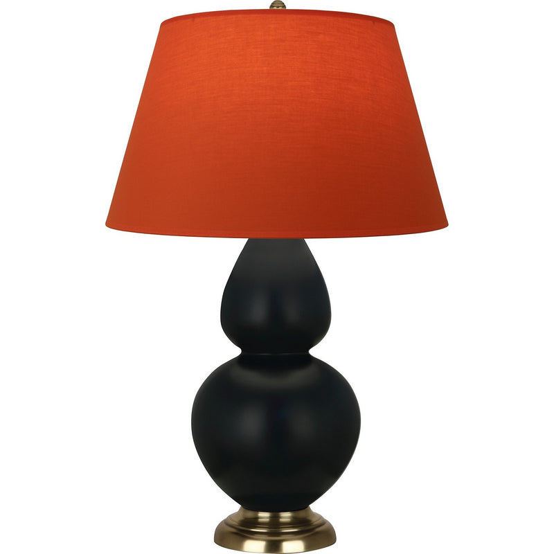 Robert Abbey MOS20T One Light Table Lamp, Matte Obsidian Glazed Ceramic w/Antique Natural Brass