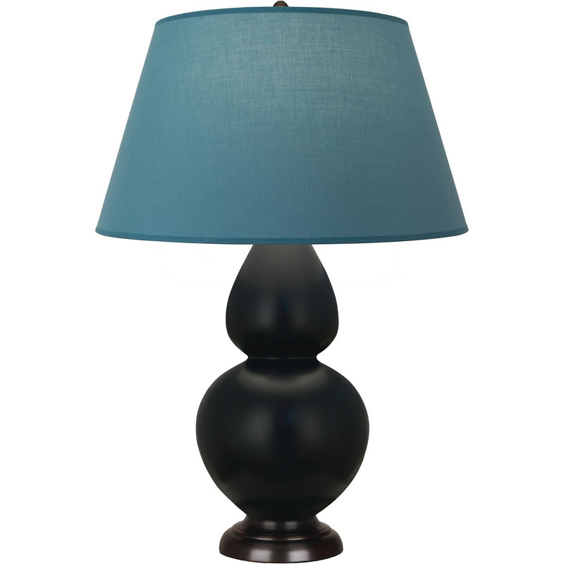Robert Abbey MOS21B One Light Table Lamp, Matte Obsidian Glazed Ceramic w/Deep Patina Bronze