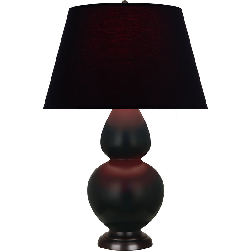 Robert Abbey MOS21K One Light Table Lamp, Matte Obsidian Glazed Ceramic w/Deep Patina Bronze