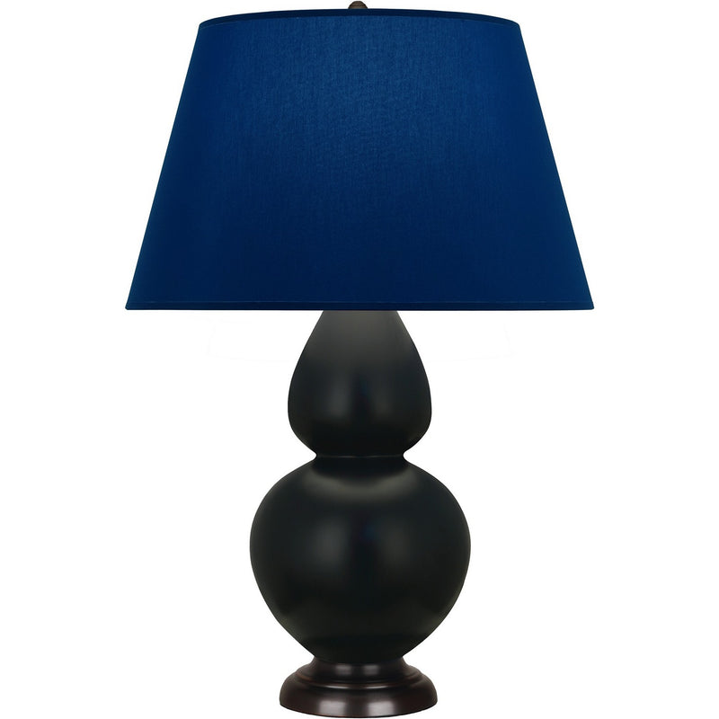 Robert Abbey MOS21N One Light Table Lamp, Matte Obsidian Glazed Ceramic w/Deep Patina Bronze