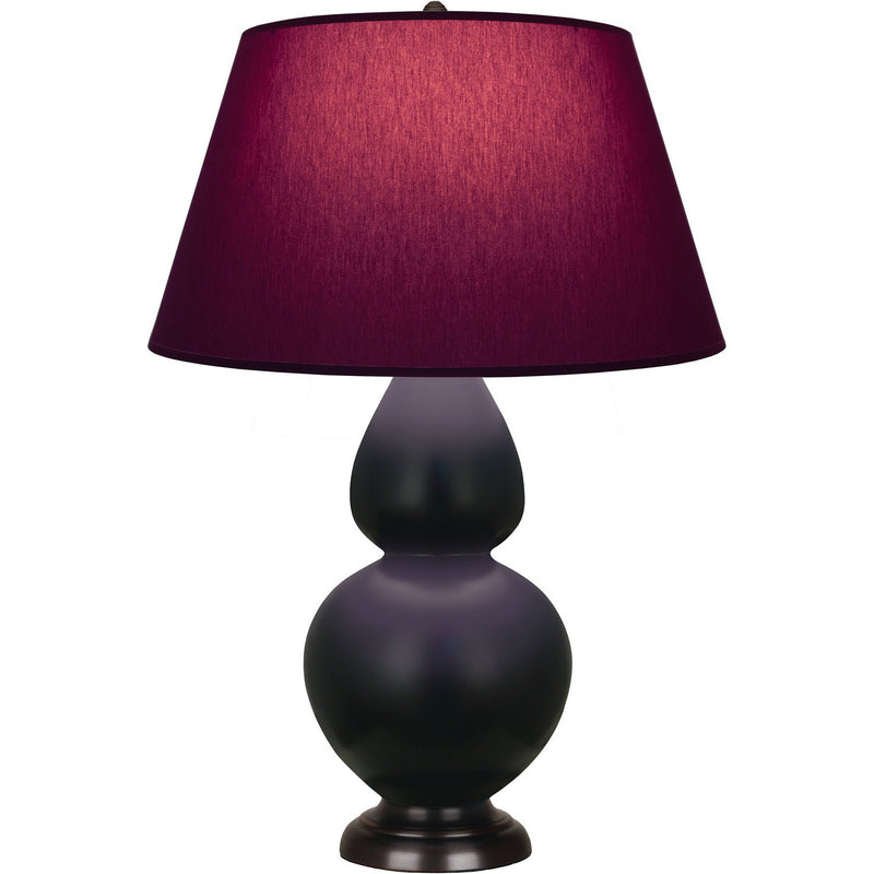 Robert Abbey MOS21P One Light Table Lamp, Matte Obsidian Glazed Ceramic w/Deep Patina Bronze