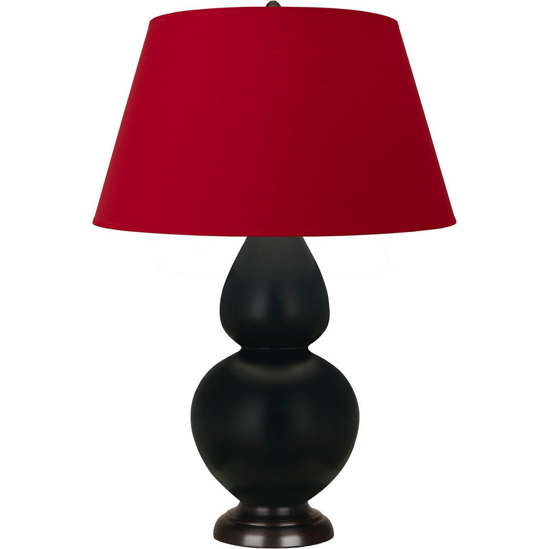 Robert Abbey MOS21R One Light Table Lamp, Matte Obsidian Glazed Ceramic w/Deep Patina Bronze