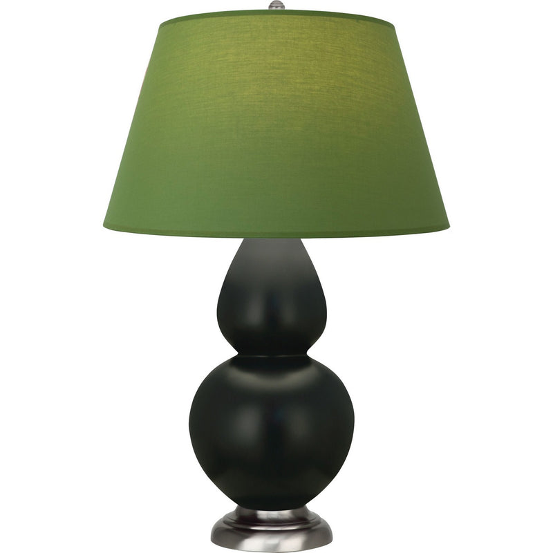Robert Abbey MOS22G One Light Table Lamp, Matte Obsidian Glazed Ceramic w/Antique Silver