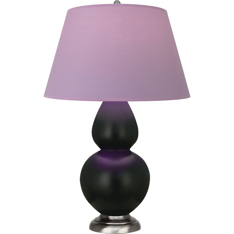 Robert Abbey MOS22L One Light Table Lamp, Matte Obsidian Glazed Ceramic w/Antique Silver