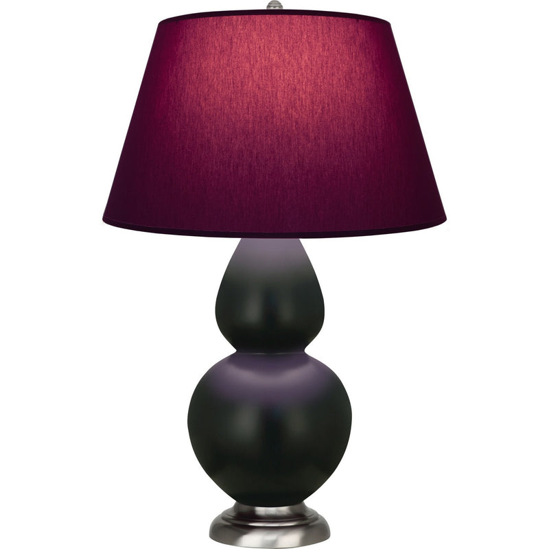 Robert Abbey MOS22P One Light Table Lamp, Matte Obsidian Glazed Ceramic w/Antique Silver