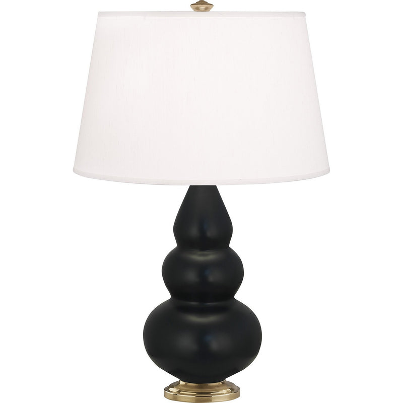 Robert Abbey MOS30 One Light Accent Lamp, Matte Obsidian Glazed Ceramic w/Antique Natural Brass