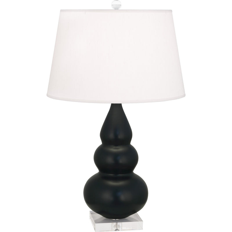 Robert Abbey MOS33 One Light Accent Lamp, Matte Obsidian Glazed Ceramic w/Lucite