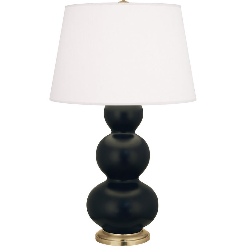Robert Abbey MOS40 One Light Table Lamp, Matte Obsidian Glazed Ceramic w/Antique Natural Brass