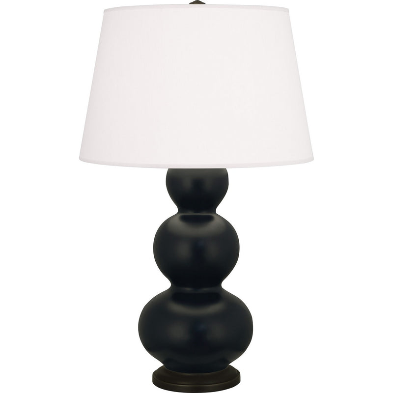 Robert Abbey MOS41 One Light Table Lamp, Matte Obsidian Glazed Ceramic w/Deep Patina Bronze