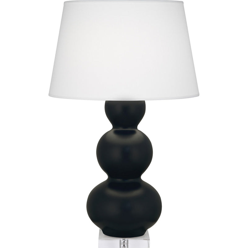 Robert Abbey MOS43 One Light Table Lamp, Matte Obsidian Glazed Ceramic w/Lucite