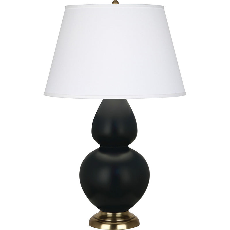 Robert Abbey MOS55 One Light Table Lamp, Matte Obsidian Glazed Ceramic w/Antique Natural Brass