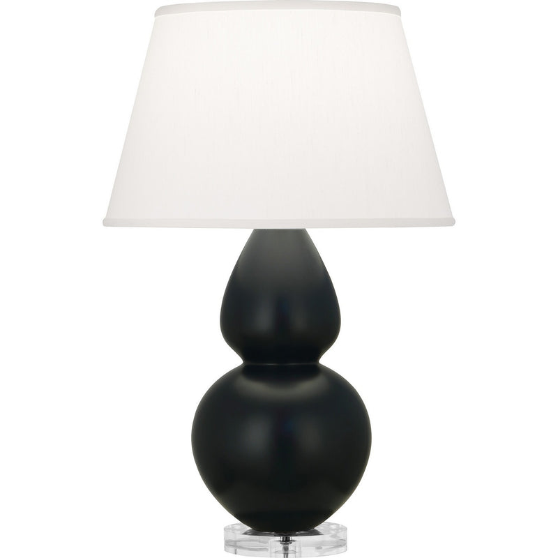 Robert Abbey MOS62 One Light Table Lamp, Matte Obsidian Glazed Ceramic w/Lucite
