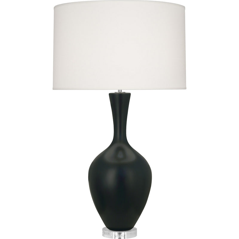 Robert Abbey MOS80 One Light Table Lamp, Matte Obsidian Glazed Ceramic