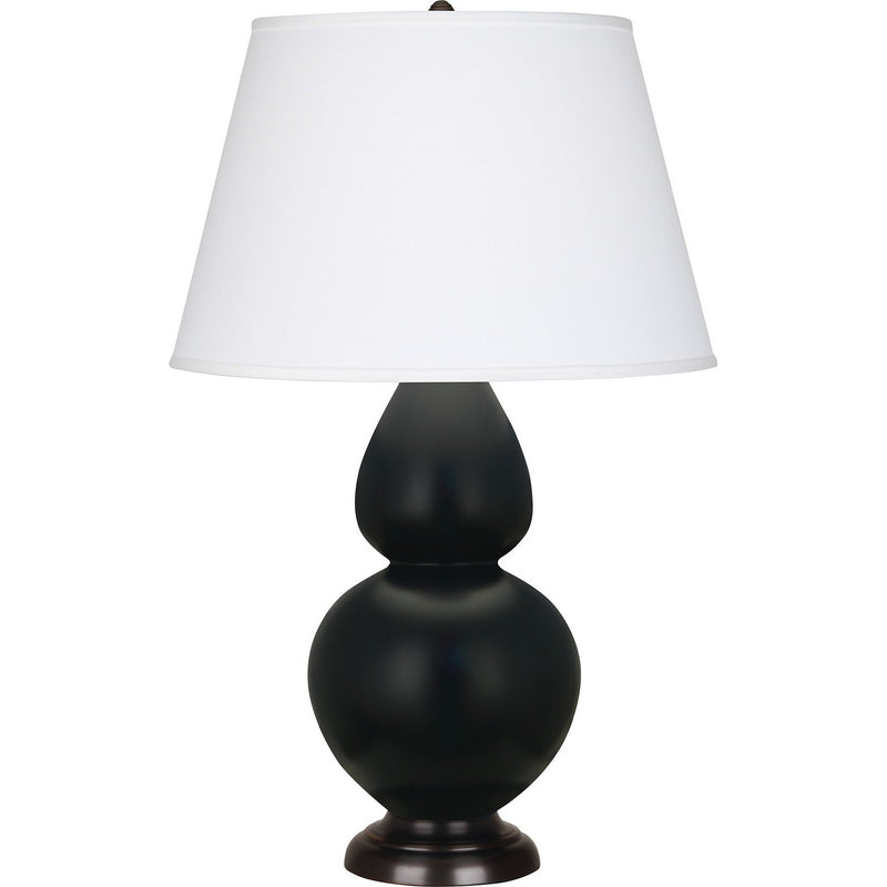 Robert Abbey MOS57 One Light Table Lamp, Matte Obsidian Glazed Ceramic w/Deep Patina Bronze