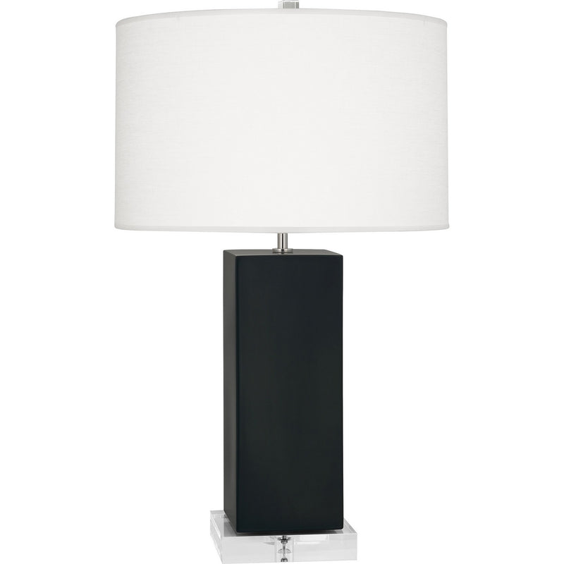 Robert Abbey MOS95 One Light Table Lamp, Matte Obsidian Glazed Ceramic