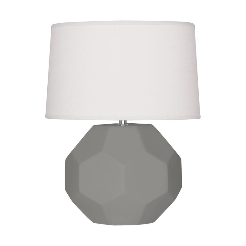 Robert Abbey MST01 One Light Table Lamp, Matte Smokey Taupe Glazed Ceramic