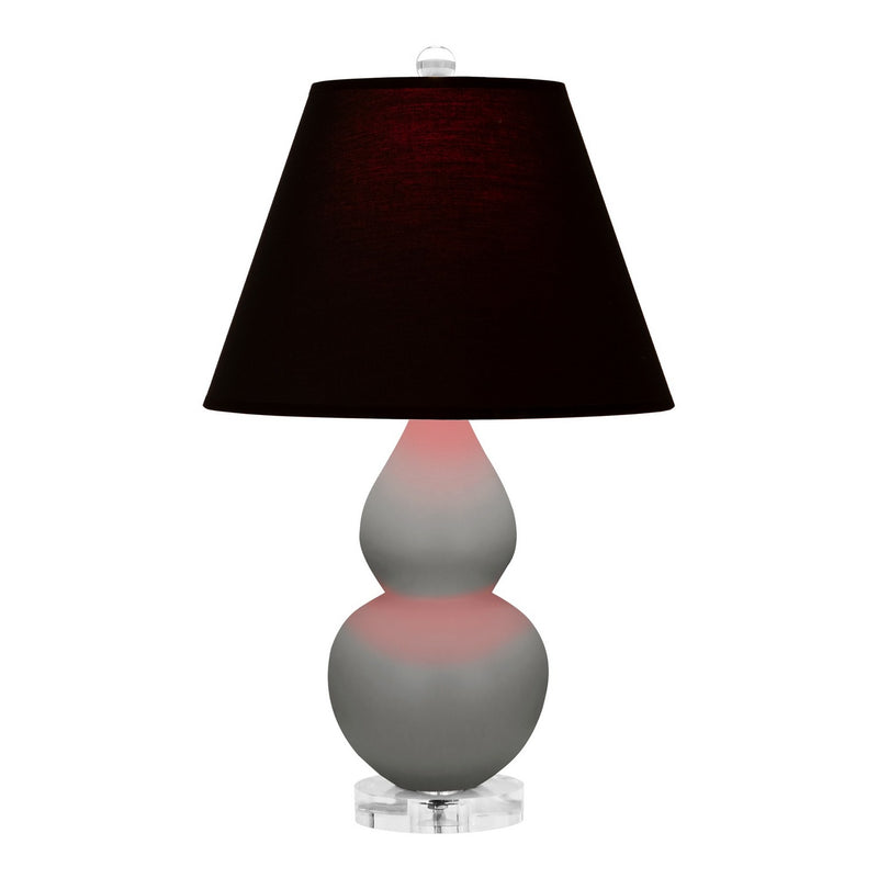 Robert Abbey MST53K One Light Accent Lamp, Matte Smokey Taupe Glazed Ceramic w/Lucite