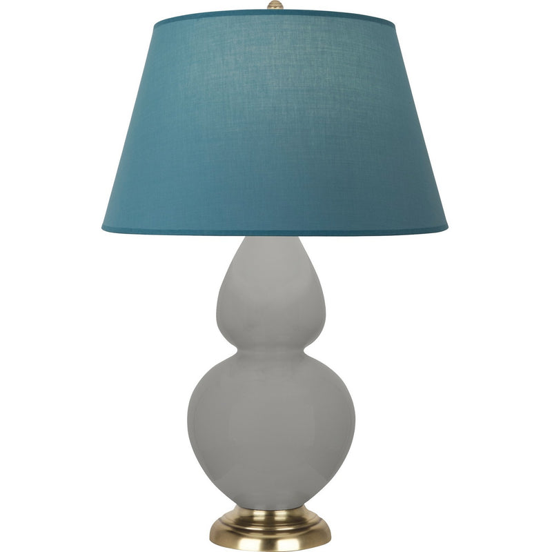 Robert Abbey MST55B One Light Table Lamp, Matte Smokey Taupe Glazed Ceramic w/Antique Natural Brass