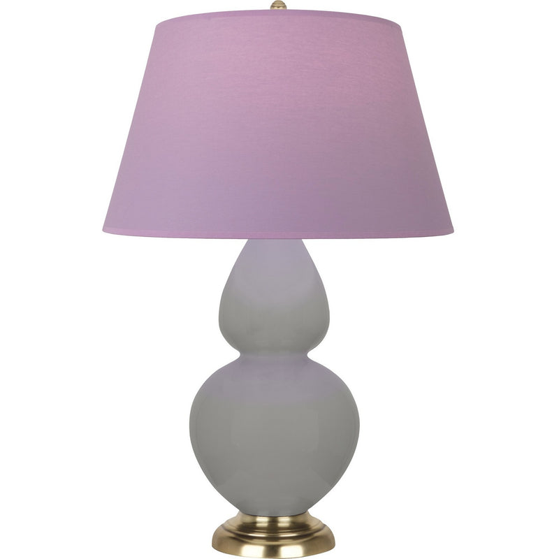 Robert Abbey MST55L One Light Table Lamp, Matte Smokey Taupe Glazed Ceramic w/Antique Natural Brass