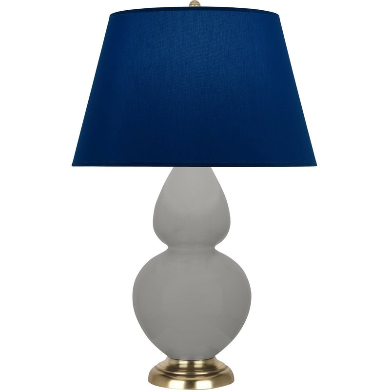 Robert Abbey MST55N One Light Table Lamp, Matte Smokey Taupe Glazed Ceramic w/Antique Natural Brass