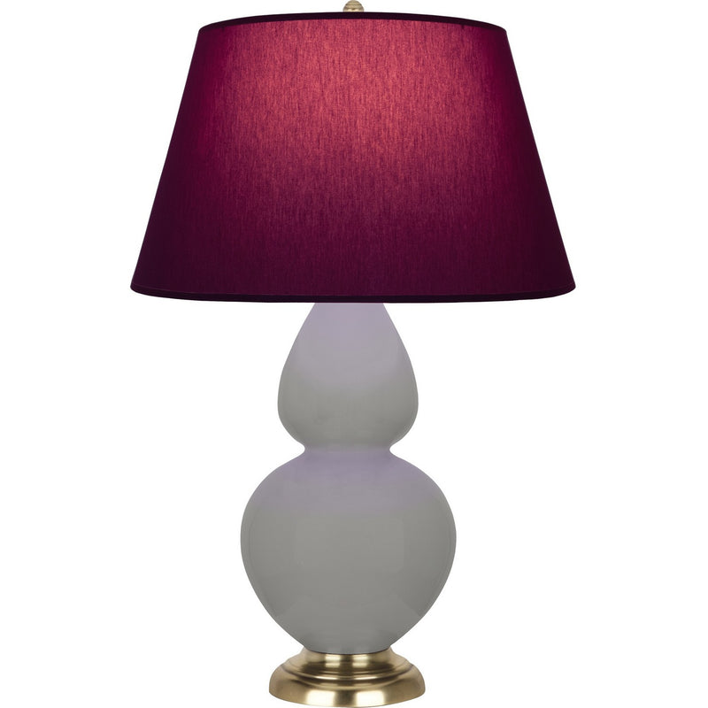 Robert Abbey MST55P One Light Table Lamp, Matte Smokey Taupe Glazed Ceramic w/Antique Natural Brass